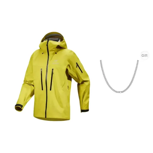 Arcteryx Alpha Series Windbreaker Jackets Men Green Obsidian Necklaces