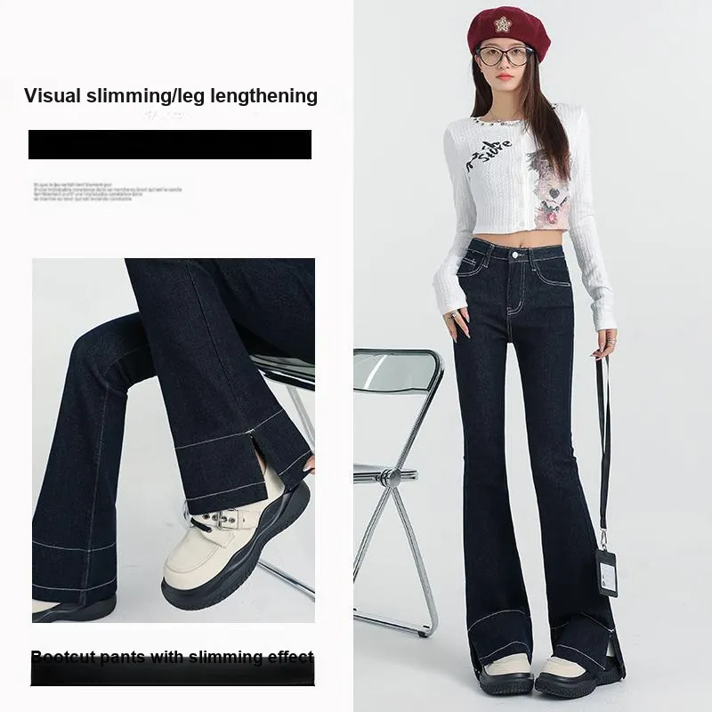 FAWENXIANGZI Jeans Women's Denim Blue-4