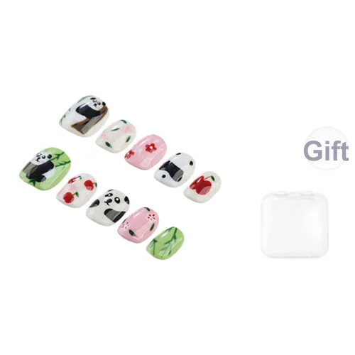 SHANGSHIQIN HAND DRAWN Дофаминовая одежда False Nail Короткий LADDER Свежий Jump Цвет 15mm