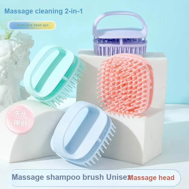 JINGLINGLONG All-in-One Silicone Beauty Expert Scalp Spa Massage Comb Shampoo Brush-2