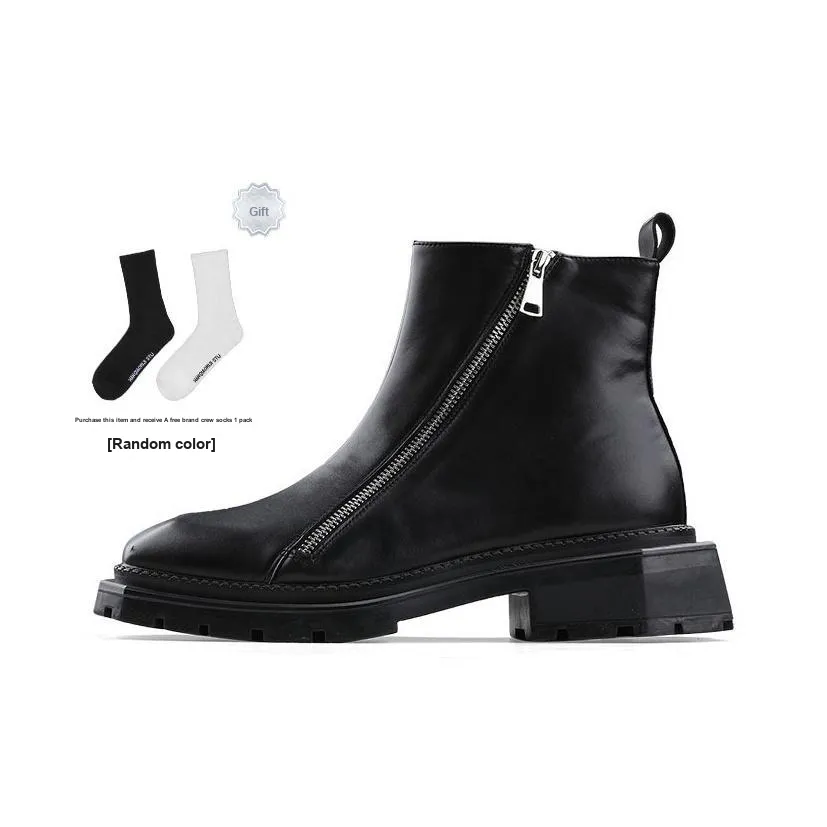 HANQIAORIJI Special-shaped Series Ankle Boots Unisex Black