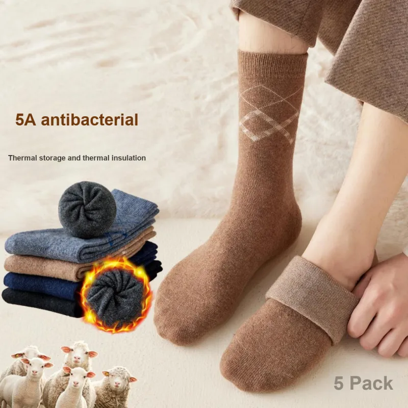 MIIOW Mid Calf Socks Men's 5 Pack Mixed Color-1