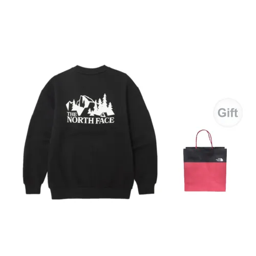 THE NORTH FACE Sweatshirts Unisex Black With Gift Bag