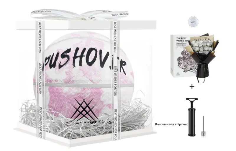 PUSHOVER PU Basketball Pink Size 7 Training Unisex-25
