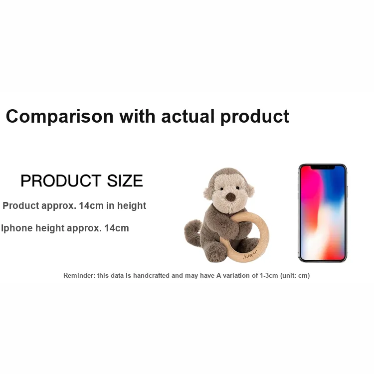 JELLYCAT Animal Little Monkey Dolls Plush Doll 14cm Height-1