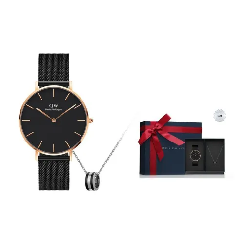 Daniel Wellington Наручные часы Кварцевый механизм Ремешок из нержавеющей стали 36 мм Черный циферблат Мужские часы