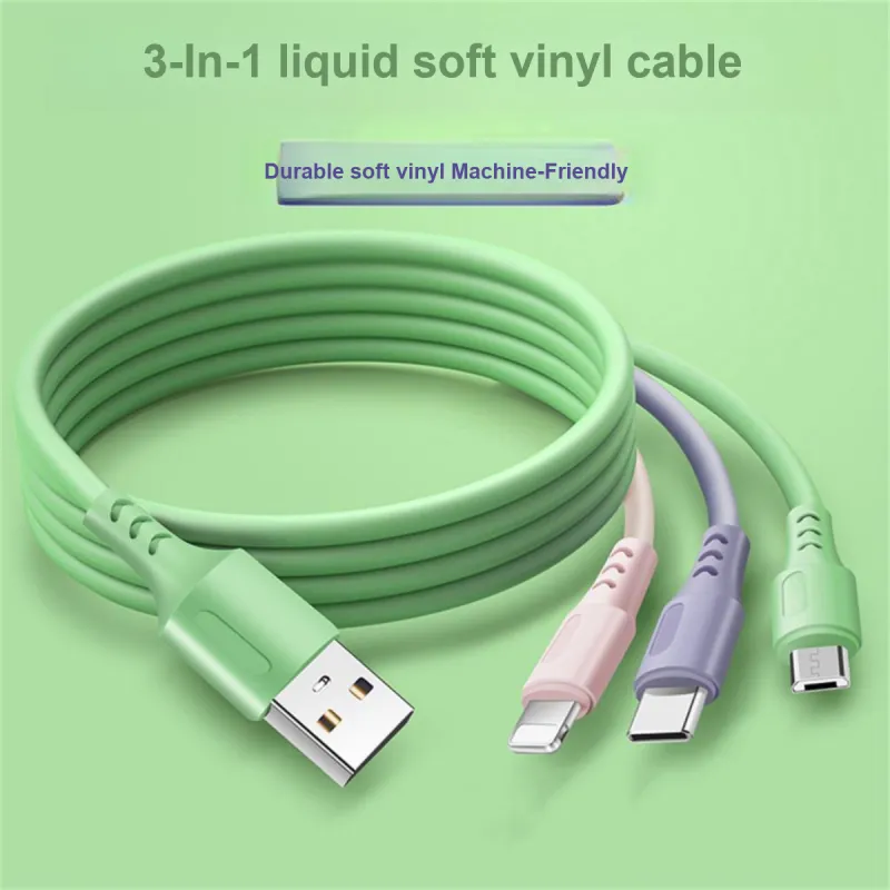 X IT 1.2M All in one 1 to 3 Compatibility Apple Huawei Xiaomi OPPO Cell Phone Transfer Charging Cable Cables-5