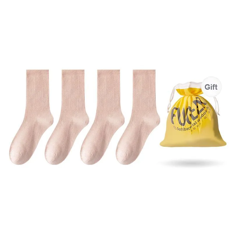 FUGEER Mid Calf Socks Women's 4 Pack-10