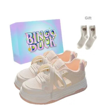 BINGO DUCK Slip Resistant And Breathable Low Top Skateboard Shoes Women's Pink