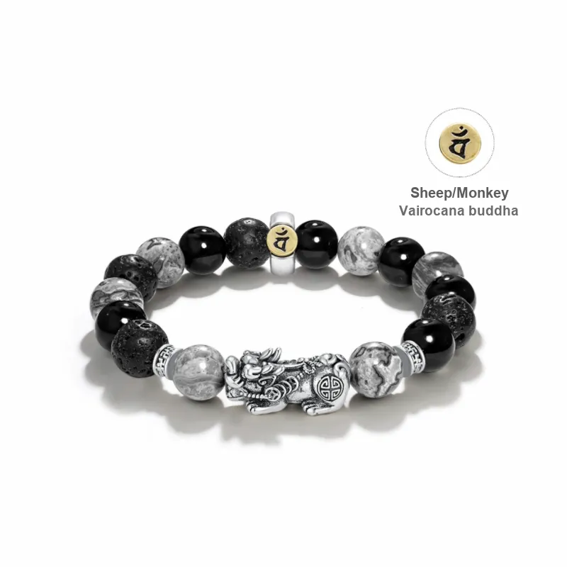TANGSHU Map Stone Wealth And Good Luck Beaded Bracelet Unisex-11