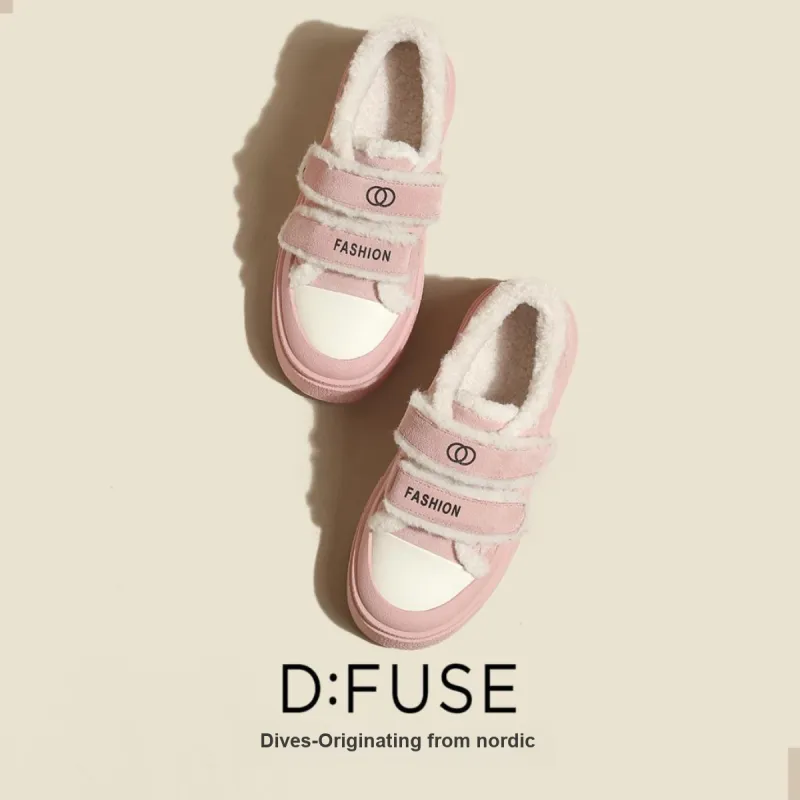 D:FUSE SCANDINAVIA Puffy Shoes Lightweight Wear-Resistant And Warm Low-Top Skateboard Shoes 4cm Women's-10
