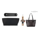 Tote30 Black Silver Buckle Shoulder Pads+Black Liner+Brown Bunny Doll
