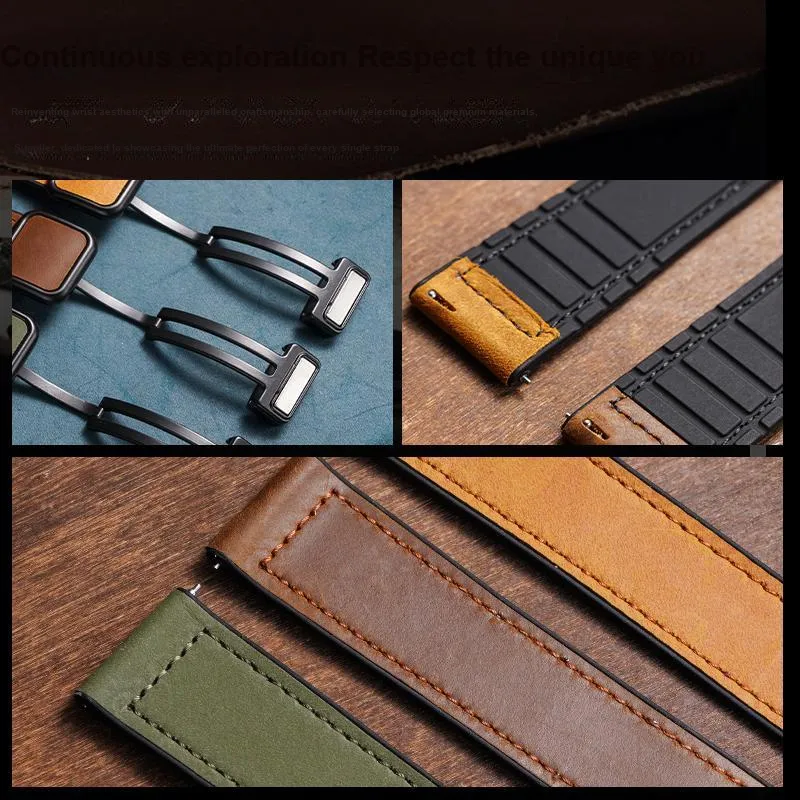 FZRT Longines Compatibility Watch Band Genuine Leather Material-1