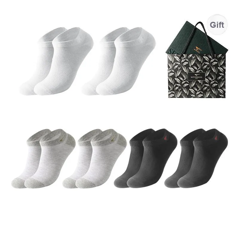 SEPTWOLVES Ankle Socks Summer Model Men's 6 Pairs Gift Box Sets+Shopping Bag-11