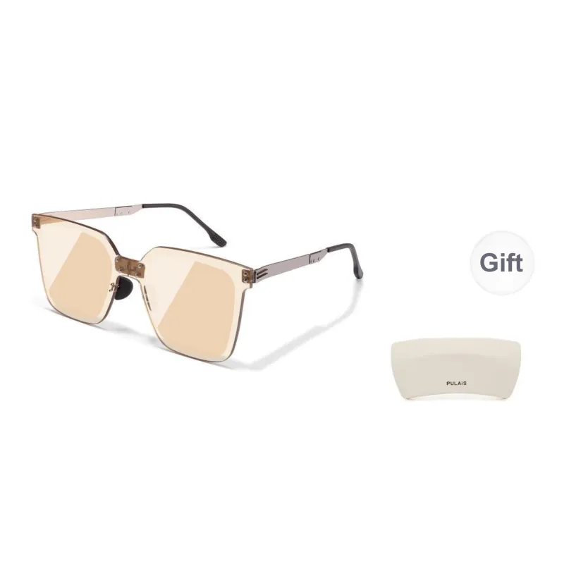 PULAIS Square Sunglasses Unisex Black-21