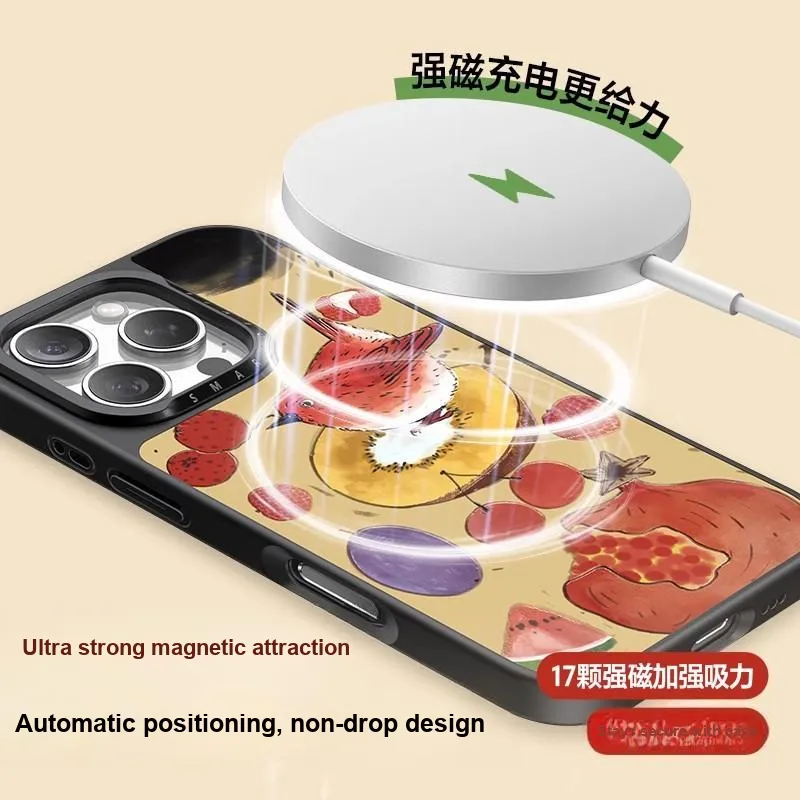 Flashing Demons Magnetic Impact Resistant Phone Cases Compatibility IPhone 16/16 Pro/16 Pro Max/15 Pro/15 Pro Ma-5