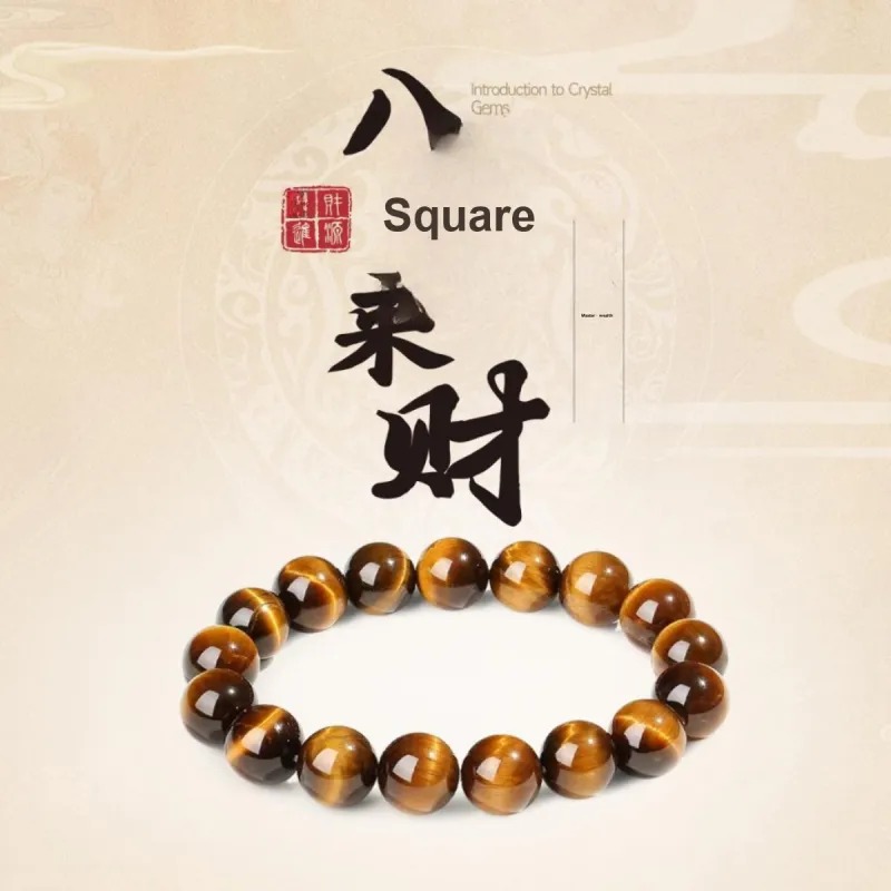 ZKY Tiger's Eye Stone Jade Bracelets Unisex-4