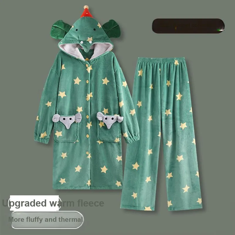 Wabi Town Pajama Set Women's Green-1
