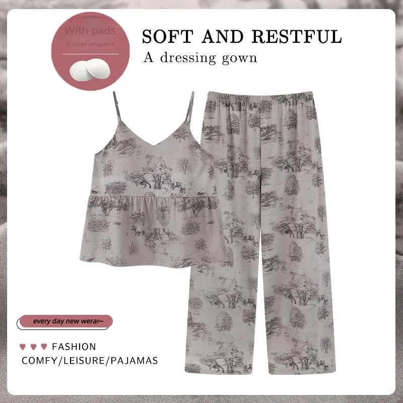WANANNI Pajama Set Women's Gray Blue-6