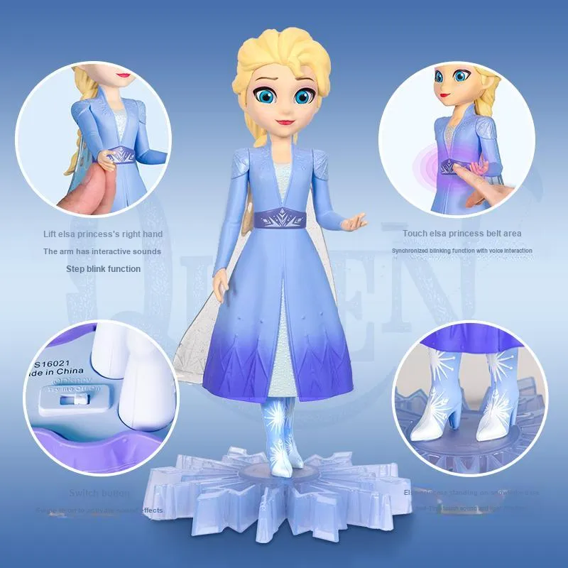 Disney Frozen Collection Elsa Princess Sound And Light Plush Toy Chibi Figures-4