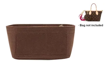 Ingenuity Handmade Polyester Felt Storage Liner Lightweight Divided Tote Bag With Medium Bag Strap Women's Brown/Beige