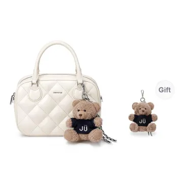 JUST STAR Synthetic Leather Boston Shoulder Bag, Crossbody Bag, Handbag Regular Women's White/Pink