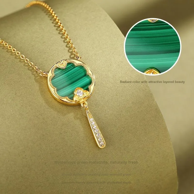 Long Fu Malachite Necklaces Women's-4