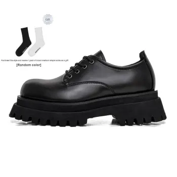 HANQIAORIJI Black Blood Series Casual Leather Shoes Unisex Black