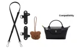[Black Silver]Crossbody Shoulder Strap+Design Buckle (Comes with Bear Pendant)