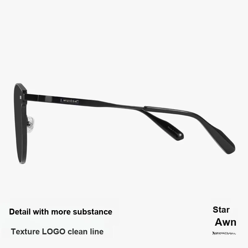 MUJOSH Astral Series Plate Frame Titanium Square Driving Sun Protection Versatile Sunglasses Unisex-4