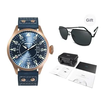 INFANTRY Pilot Collection · Explorer Mechanical Movement Genuine Leather Strap Watch Men's Watches Blue Dial