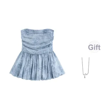 Giyu Strapless Tops Women's Light Gray