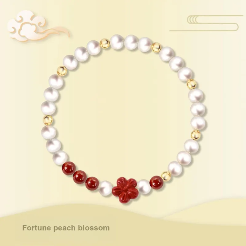 SIMPLE JOYS Cinnabar Beaded Bracelet Stretch Women's-1