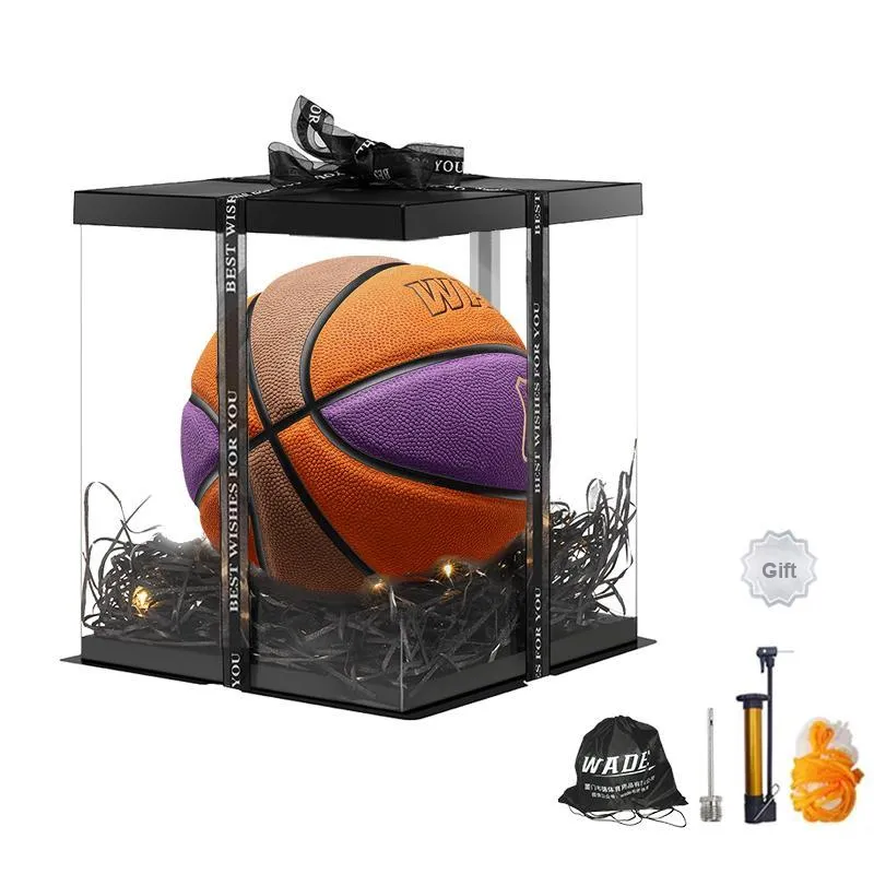 WADE Cow Leather Basketball Brown Orange Purple Size 7 Ball Training-0