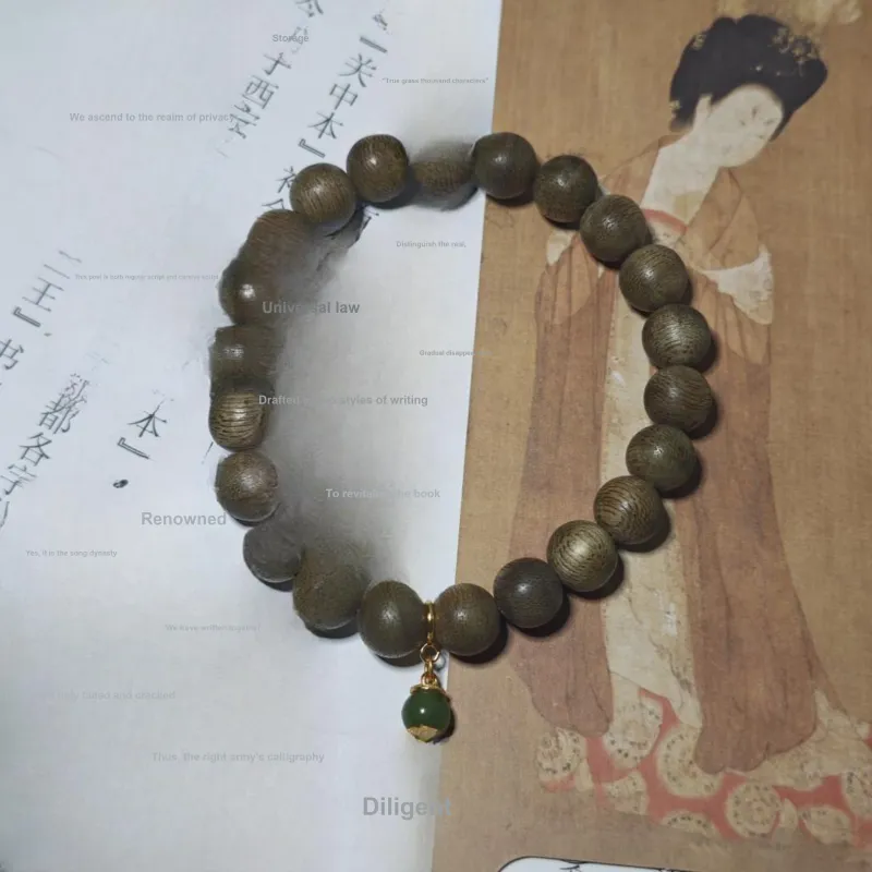 Xian Mu Fang Agarwood Bracelets Unisex Emerald Green-5