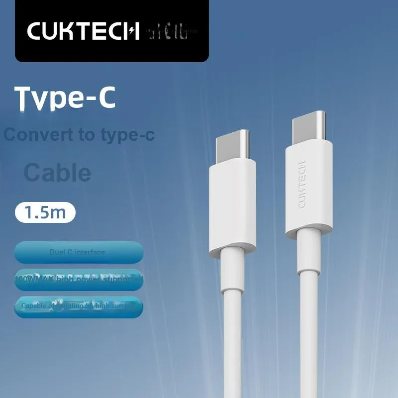 CUKTECH 0.5m X 1 Beige 1.5m X Beige Type c To Type c Laptop Fast Charging Cable PD60W Charger Cable-13