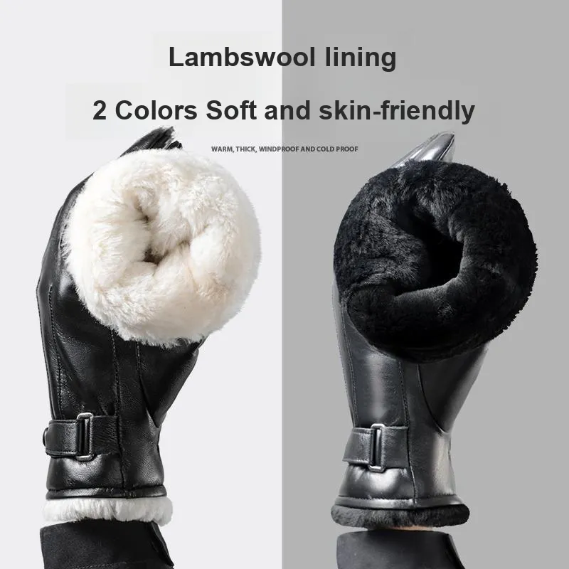 YUZHAOLIN Sheepskin Gloves Unisex-3