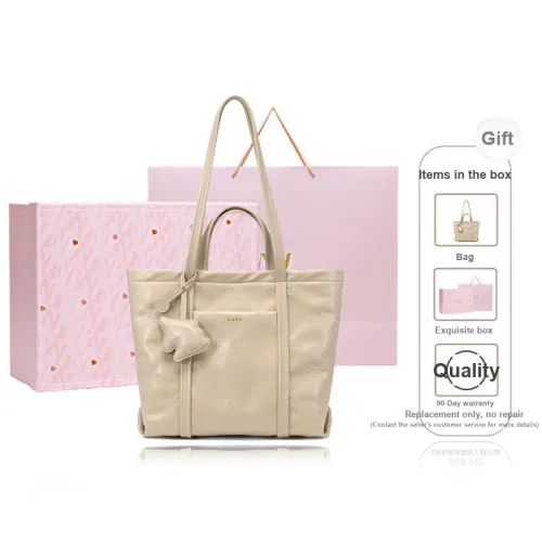 NUCELLE Artificial Leather Waxed Leather One Shoulder Commute Large Capacity Handbag Women's Multicolor