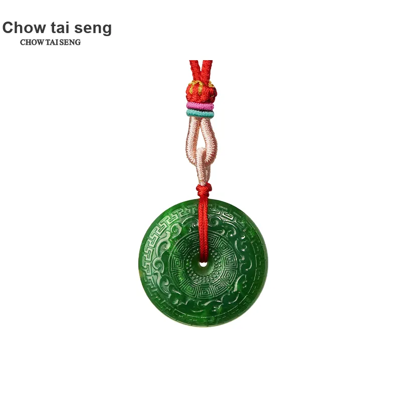 CHOW TAI SENG Hetian Jade Collarbone Chain Necklace A Trendy And Luxurious Gift For The Fashion Conscious Jasper Unisex-10