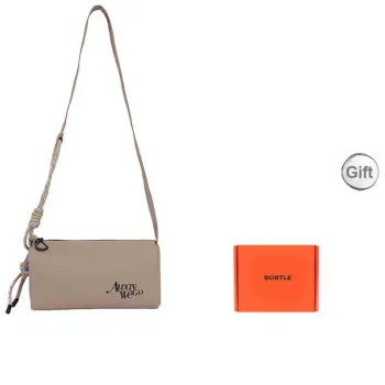 Subtle Fabric With PU Crossbody Bag Unisex Khaki/Blue/Green/Pale Green