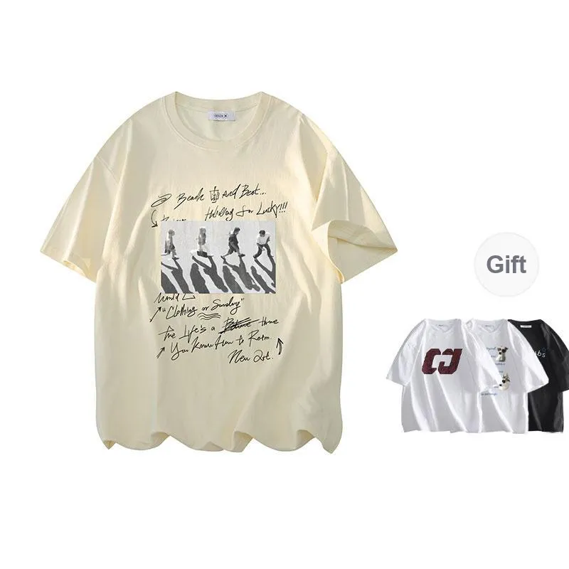 OGEK T Shirt Unisex White Comes With Random Print T Shirt-4