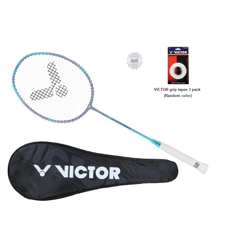 VICTOR Assault TK HMRL Badminton Rackets Offensive Hard Head Entry Level Unisex Single Grip Aqua Blue-4