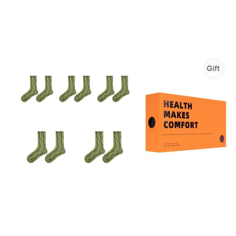 Vine Color Mid Calf Socks Women's 5 Pack-28
