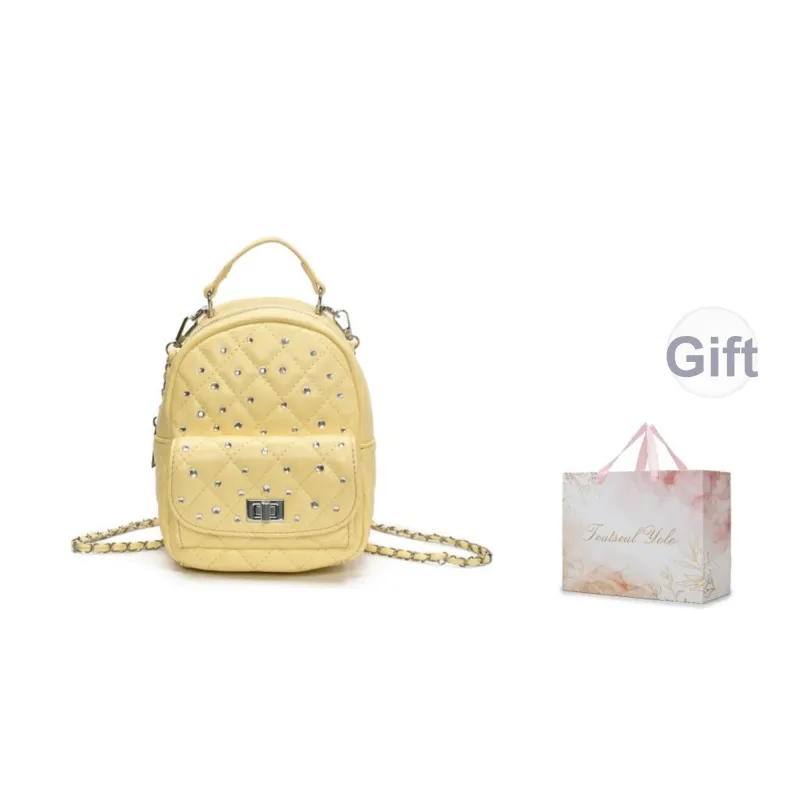TOUTSEUL YOLO PU Backpack Women's White/Black/Yellow/Pink/Blue-14