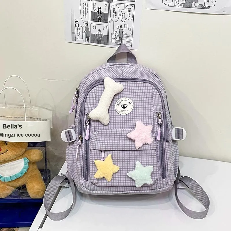 Yalu Nylon Backpack Women's White/Gray/Purple/Green/Yellow-10