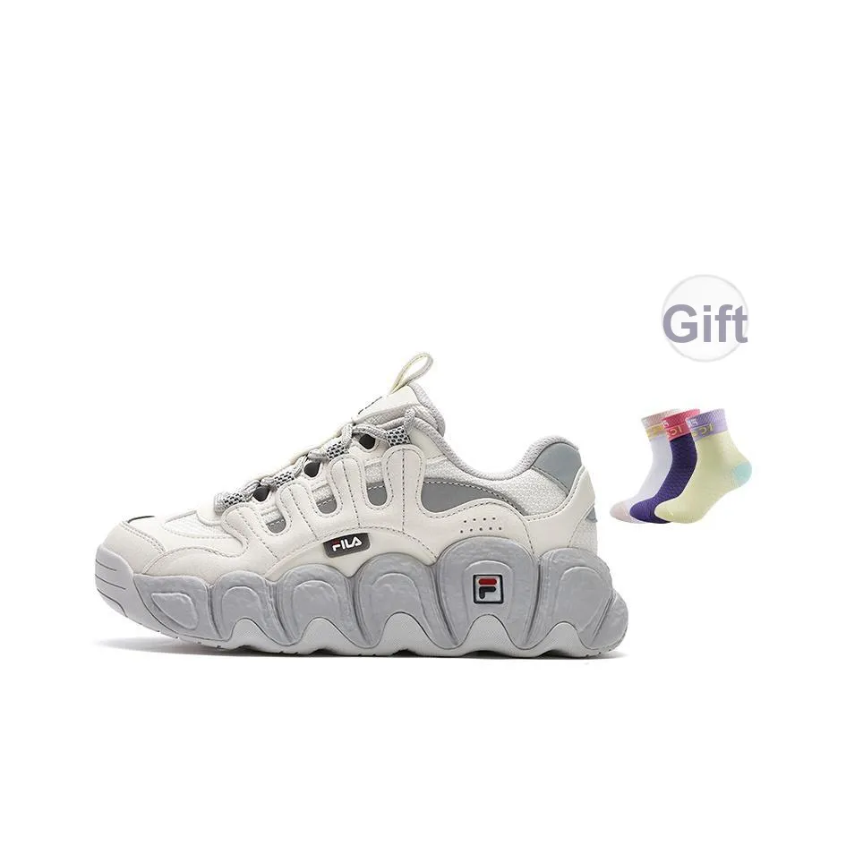FILA Croissant Running Shoes Women's Low Top Micro White/Silverware Gray