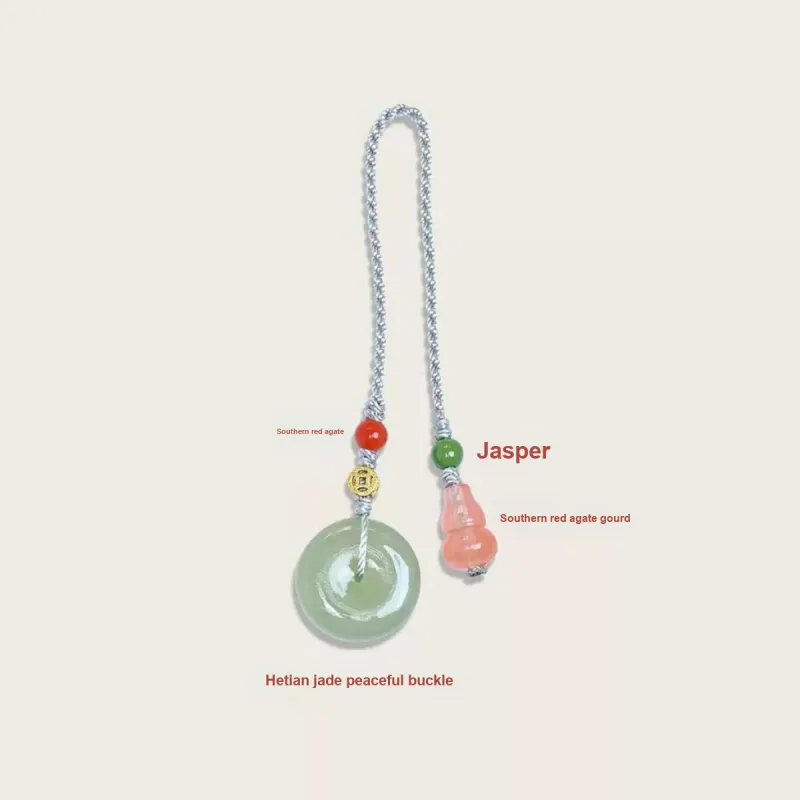 Fuxin Pendants White Jade/Pale Greenish White Jade Unisex-5