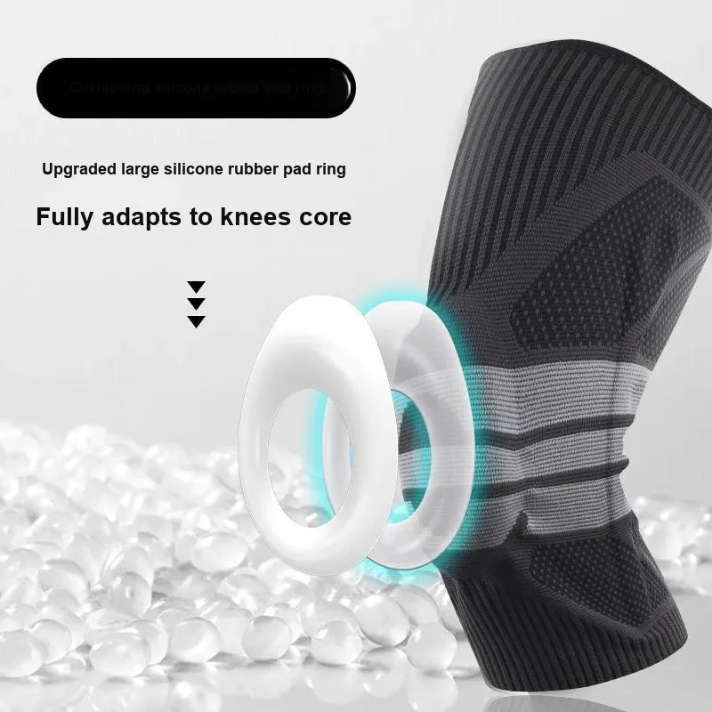 NAILEKESI Running Mountaineering Basketball Men's Silicone Nylon Elastane Latex Thread Knee Pads-6