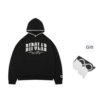 BIPOLAR Hoodie Pullover Unisex Heather Gray Black