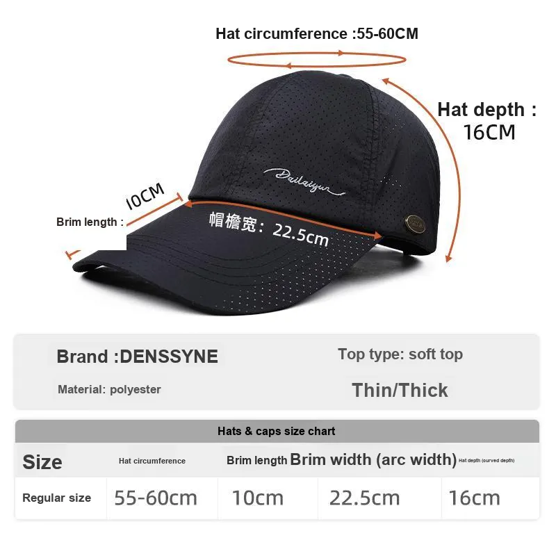 DENSSYNE Polyester Baseball Caps Men's-3